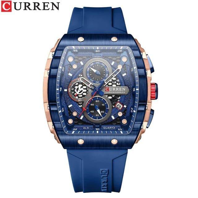 CURREN GENTS #8437 WATER RESISTANT BATTERY POWERED DATE DISPLAY LUMINOUS RUBBER STRAP CURREN BRANDED BOX @ ENQUIRIES