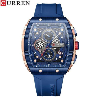 CURREN GENTS #8437 WATER RESISTANT BATTERY POWERED DATE DISPLAY LUMINOUS RUBBER STRAP CURREN BRANDED BOX @ ENQUIRIES