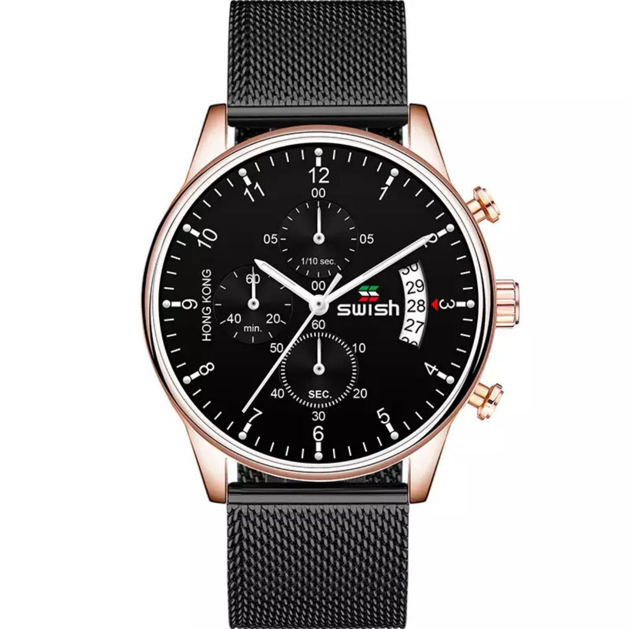 SWISH CHRONOGRAPH DATE DISPLAY CHRONOGRAPH ADJUSTABLE MESH STRAP