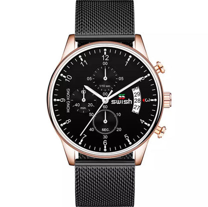 SWISH CHRONOGRAPH DATE DISPLAY CHRONOGRAPH ADJUSTABLE MESH STRAP