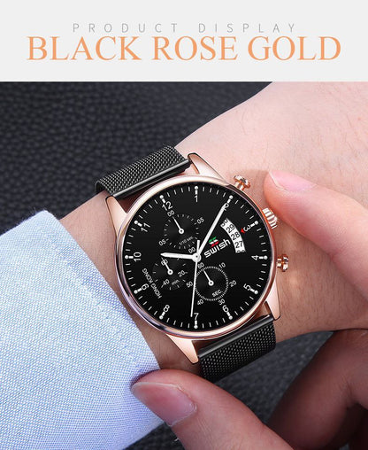 SWISH CHRONOGRAPH DATE DISPLAY CHRONOGRAPH ADJUSTABLE MESH STRAP