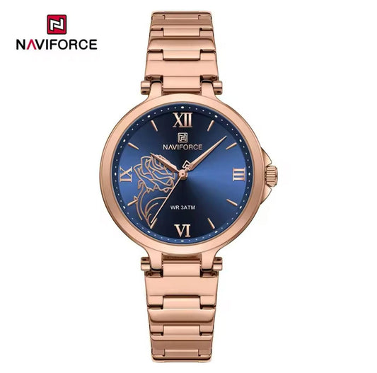 NAVIFORCE LADIES #NF5060 STAINLESS STEEL WATER RESISTANT BATTERY POWERED 6 COLOR OPTIONS ENGRAVING SERVICES ENQUIRIES