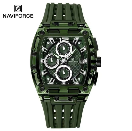 NAVIFORCE NF7105 7 COLOURS CHRONOGRAPH TRANSPARENT DESIGN WATERPROOF SILICON STRAP DATE DISPLAY ENGRAVING FROM & ENQUIRIES