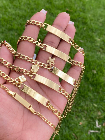 ENGRAVABLE LADIES BRACELETS STAINLESS STEEL GOLD ONLY ENQUIRIES