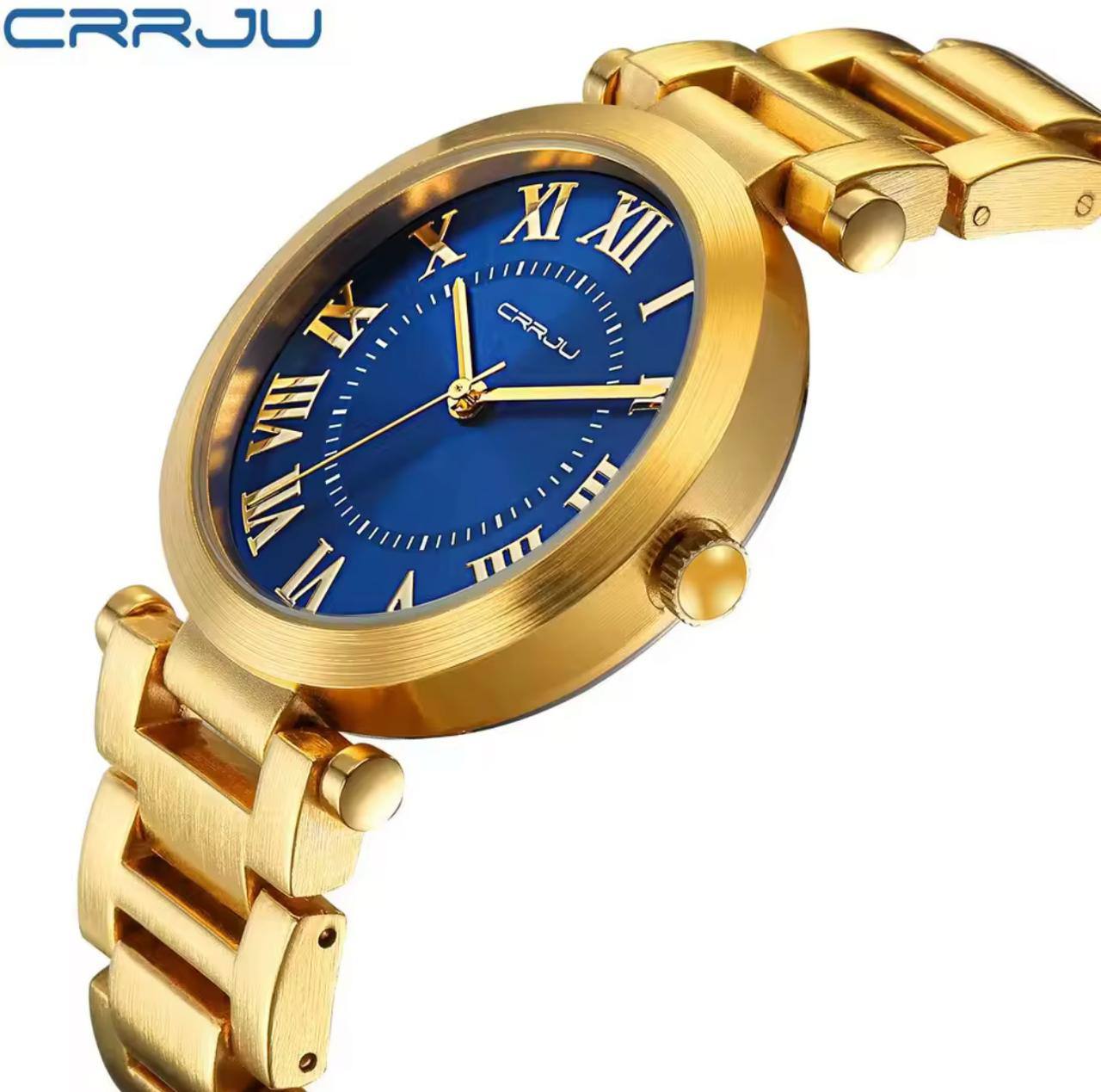 CRRJU LADIES WATCH 2 COLOURS DATE DISPLAY ADJUSTABLE MESH STRAP WATER RESISTANT BATTERY POWERED ENGRAVING