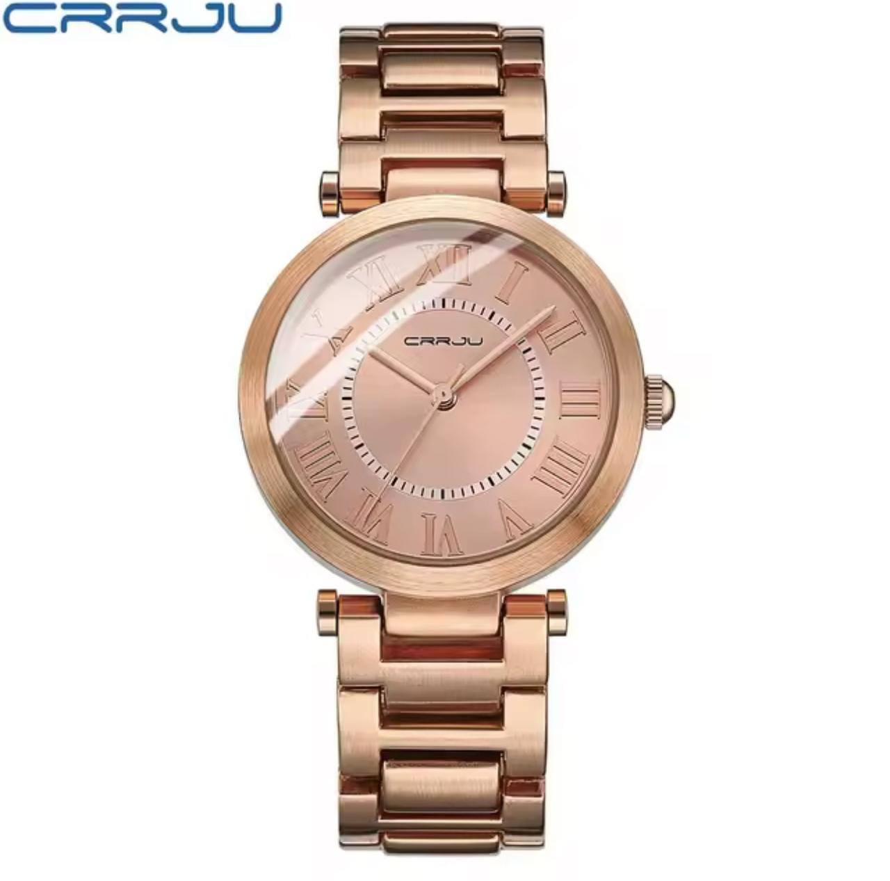 CRRJU LADIES WATCH 2 COLOURS DATE DISPLAY ADJUSTABLE MESH STRAP WATER RESISTANT BATTERY POWERED ENGRAVING