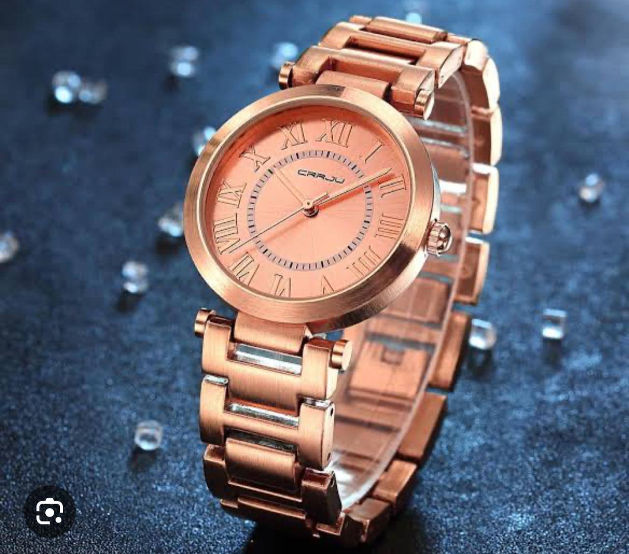 CRRJU LADIES WATCH 2 COLOURS DATE DISPLAY ADJUSTABLE MESH STRAP WATER RESISTANT BATTERY POWERED ENGRAVING