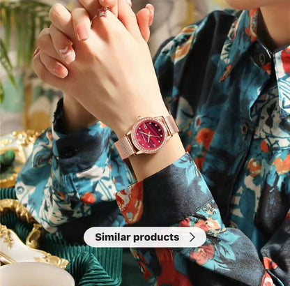 CRRJU LADIES WATCH 2 COLOURS DATE DISPLAY ADJUSTABLE MESH STRAP WATER RESISTANT BATTERY POWERED ENGRAVING