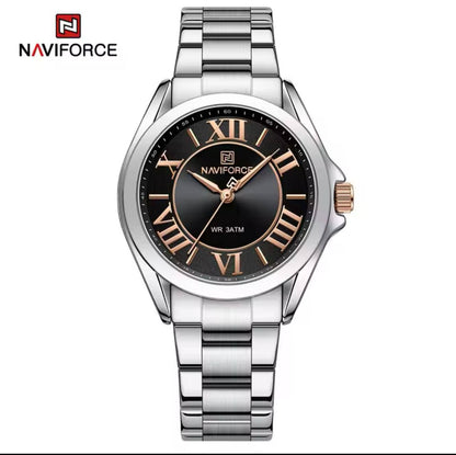 NAVIFORCE GENTS WATCH #NF 9197 ANALOGUE & DIGITAL DISPLAY LIGHT BUTTON WATER RESISTANT BATTERY POWERED GOLD SILVER ENGRAVING SERVICES ENQUIRIES