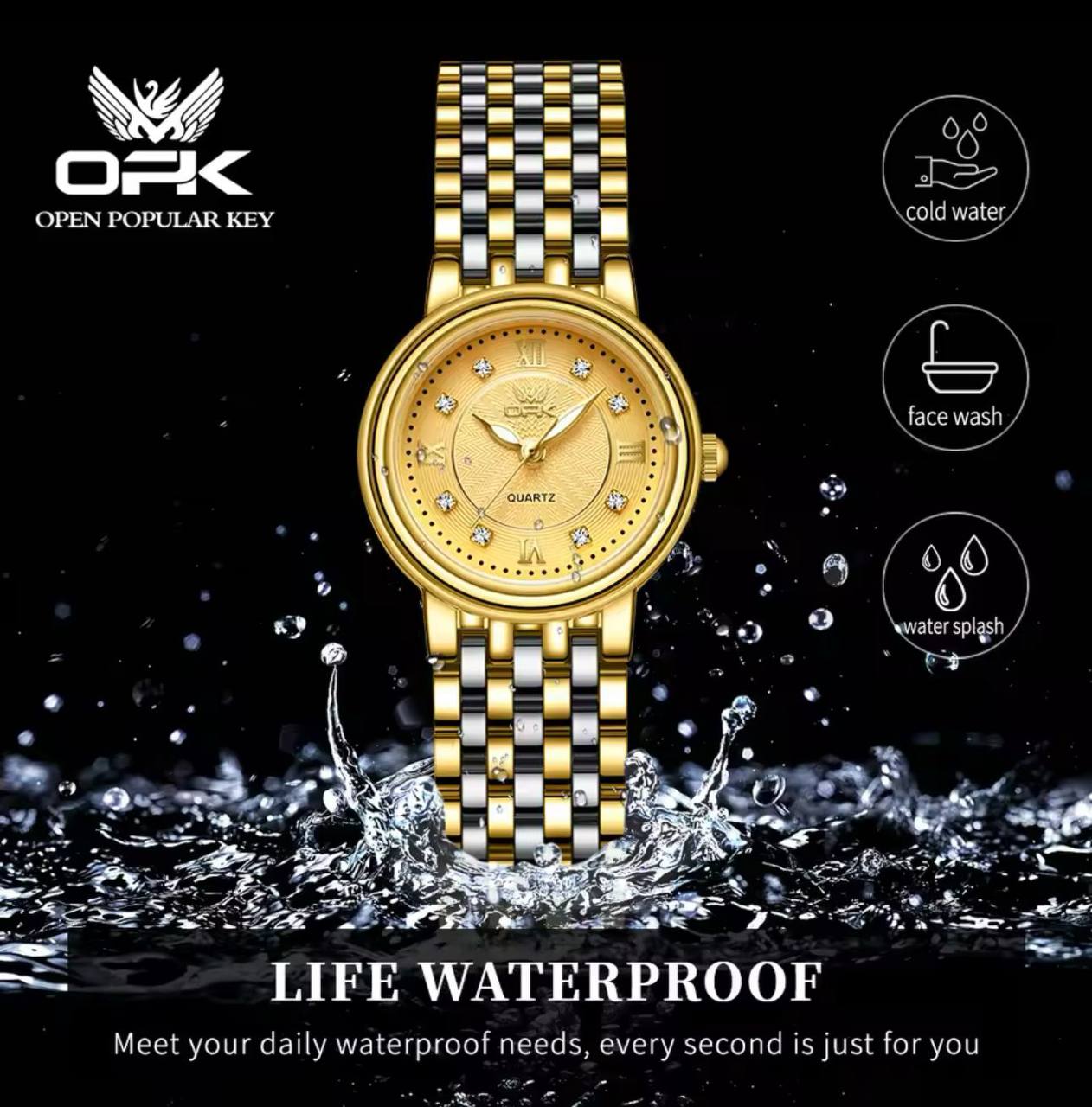 OPK LADIES #6005 STAINLESS STEEL BATTERY POWERED WATER RESISTANT ENGRAVING SERVICES ENQUIRIES