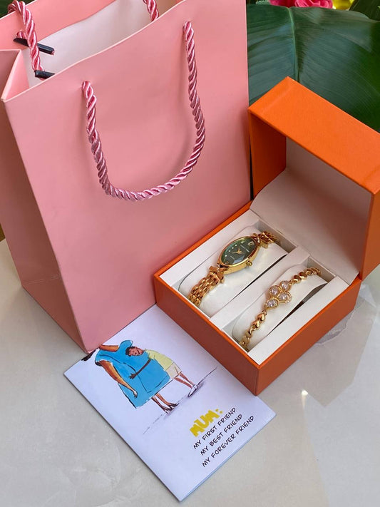 MOTHERS DAY GIFT PACK WATCH BRACELET GIFT CARD TWIN BOX GIFT BAG WE OFFER ENGRAVING SERVICES (A MESSAGE MUM ON ITEMS)