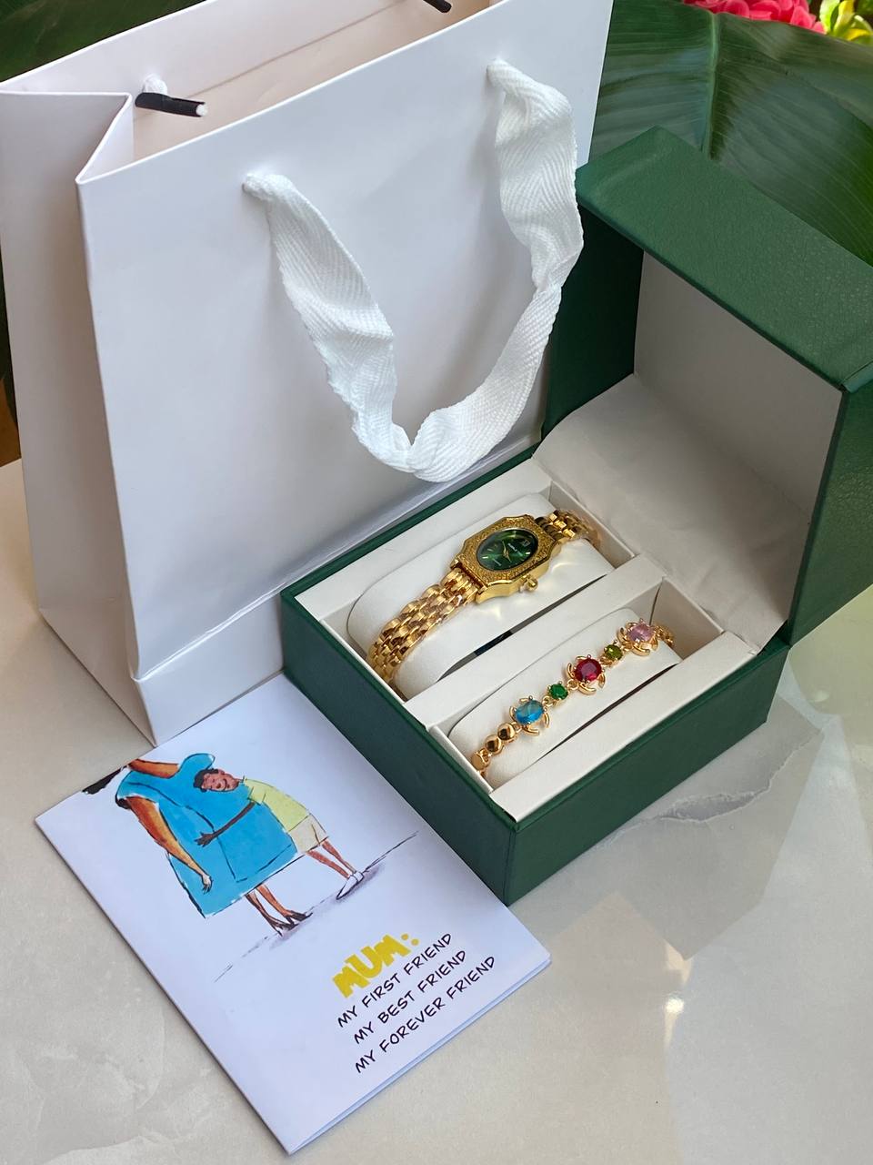 MOTHERS DAY GIFT PACK WATCH BRACELET GIFT CARD TWIN BOX GIFT BAG WE OFFER ENGRAVING SERVICES (A MESSAGE MUM ON ITEMS)
