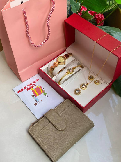MOTHERS DAY GIFT SET 5 1 GIFT SET HIGH QUALITY PURSE/ WALLET GIFT CARD GIFT BAG WE OFFER ENGRAVING SERVICES (A MESSAGE MUM ON ITEMS)