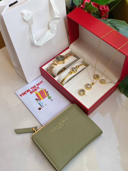 MOTHERS DAY GIFT SET 5 1 GIFT SET HIGH QUALITY PURSE/ WALLET GIFT CARD GIFT BAG WE OFFER ENGRAVING SERVICES (A MESSAGE MUM ON ITEMS)