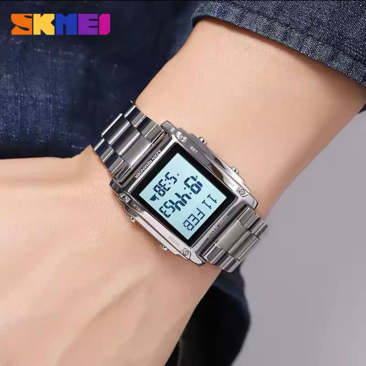 SKMEI 2361 EARTH TIME GOLD SILVER BLACK EARTH DIAL FASHION MINERAL REINFORCED GLASS BATTERY POWERED STAINLESS STEEL WATER RESISTANCE 30M ENGRAVING SERVICES