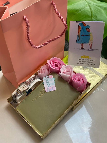 MOTHERS DAY GIFT PACK 🧧WATCH 🧧WALLET 🧧GIFT CARD 🧧BOX & ROSE PETALS GIFT BAG WE OFFER ENGRAVING SERVICES (A MESSAGE MUM ON ITEMS) ENQUIRIES