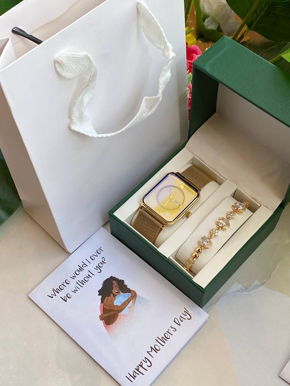 MOTHERS DAY GIFT PACK‍🦳 WATCH BRACELET CARD,BOX AND BAG ENGRAVING SERVICES FROM AND ENQUIRIES