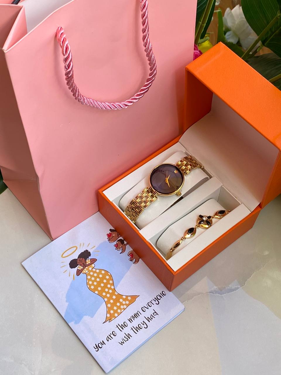 MOTHERS DAY GIFT PACK‍🦳 WATCH BRACELET CARD,BOX AND BAG ENGRAVING SERVICES FROM AND ENQUIRIES