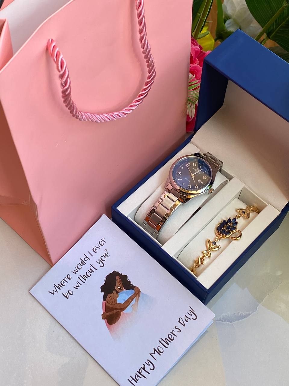 MOTHERS DAY GIFT PACK‍🦳 WATCH BRACELET CARD,BOX AND BAG ENGRAVING SERVICES FROM AND ENQUIRIES
