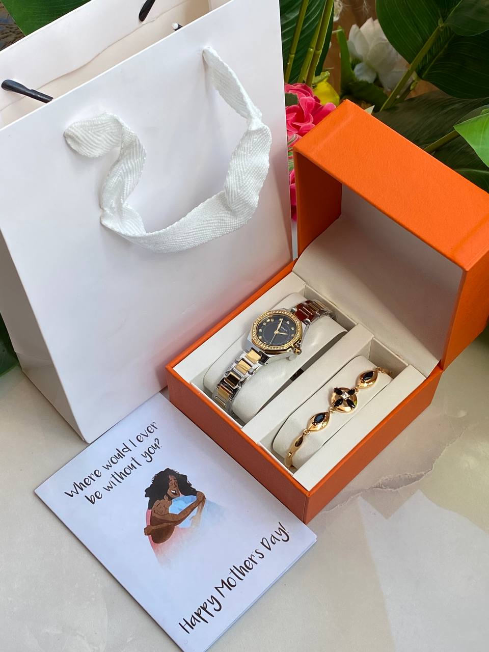 MOTHERS DAY GIFT PACK‍🦳 WATCH BRACELET CARD,BOX AND BAG ENGRAVING SERVICES FROM AND ENQUIRIES