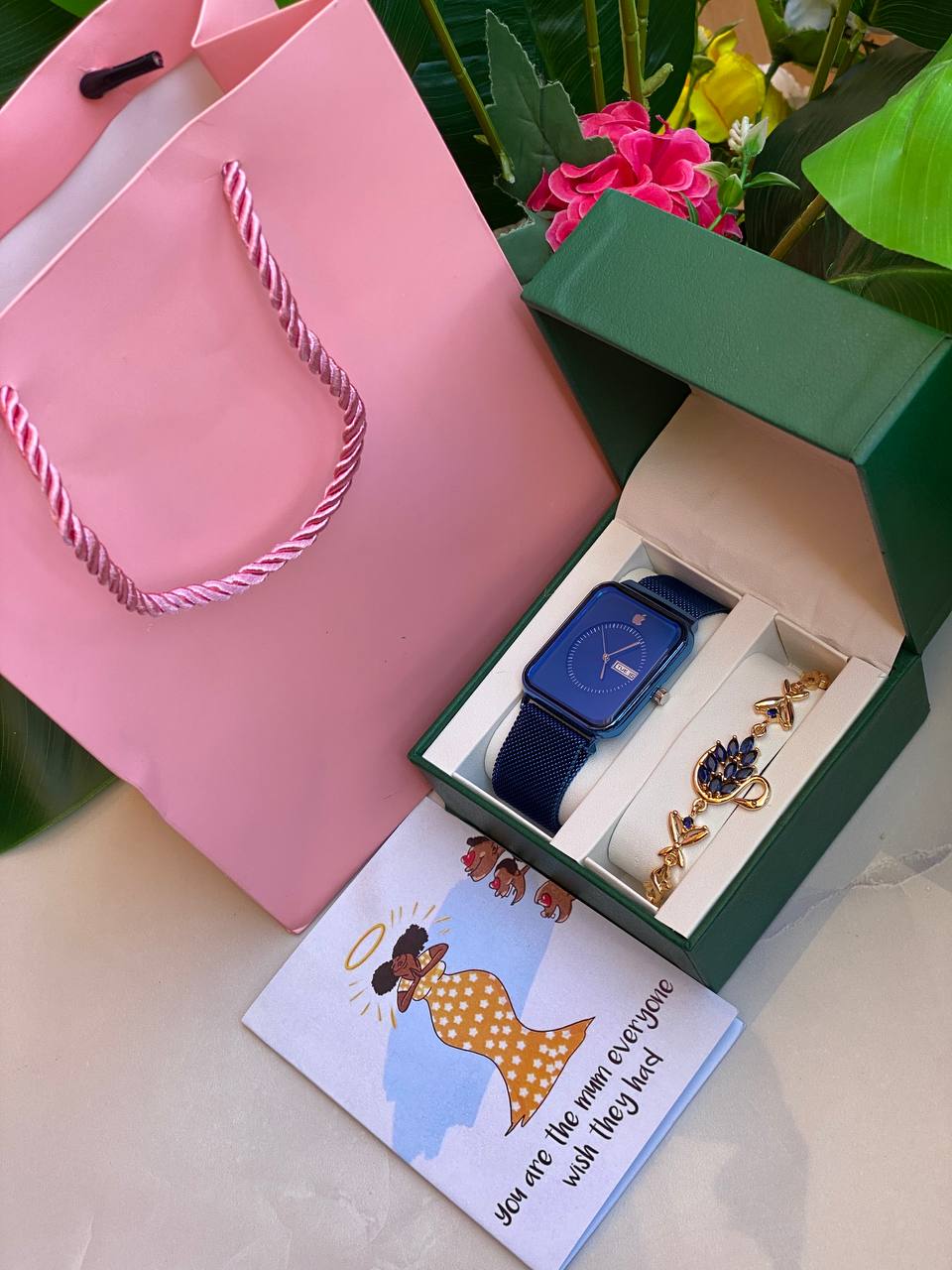 MOTHERS DAY GIFT PACK‍🦳 WATCH BRACELET CARD,BOX AND BAG ENGRAVING SERVICES FROM AND ENQUIRIES