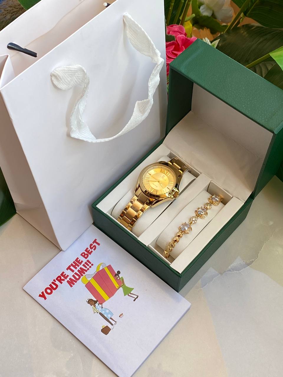 MOTHERS DAY GIFT PACK‍🦳 WATCH BRACELET CARD,BOX AND BAG ENGRAVING SERVICES FROM AND ENQUIRIES