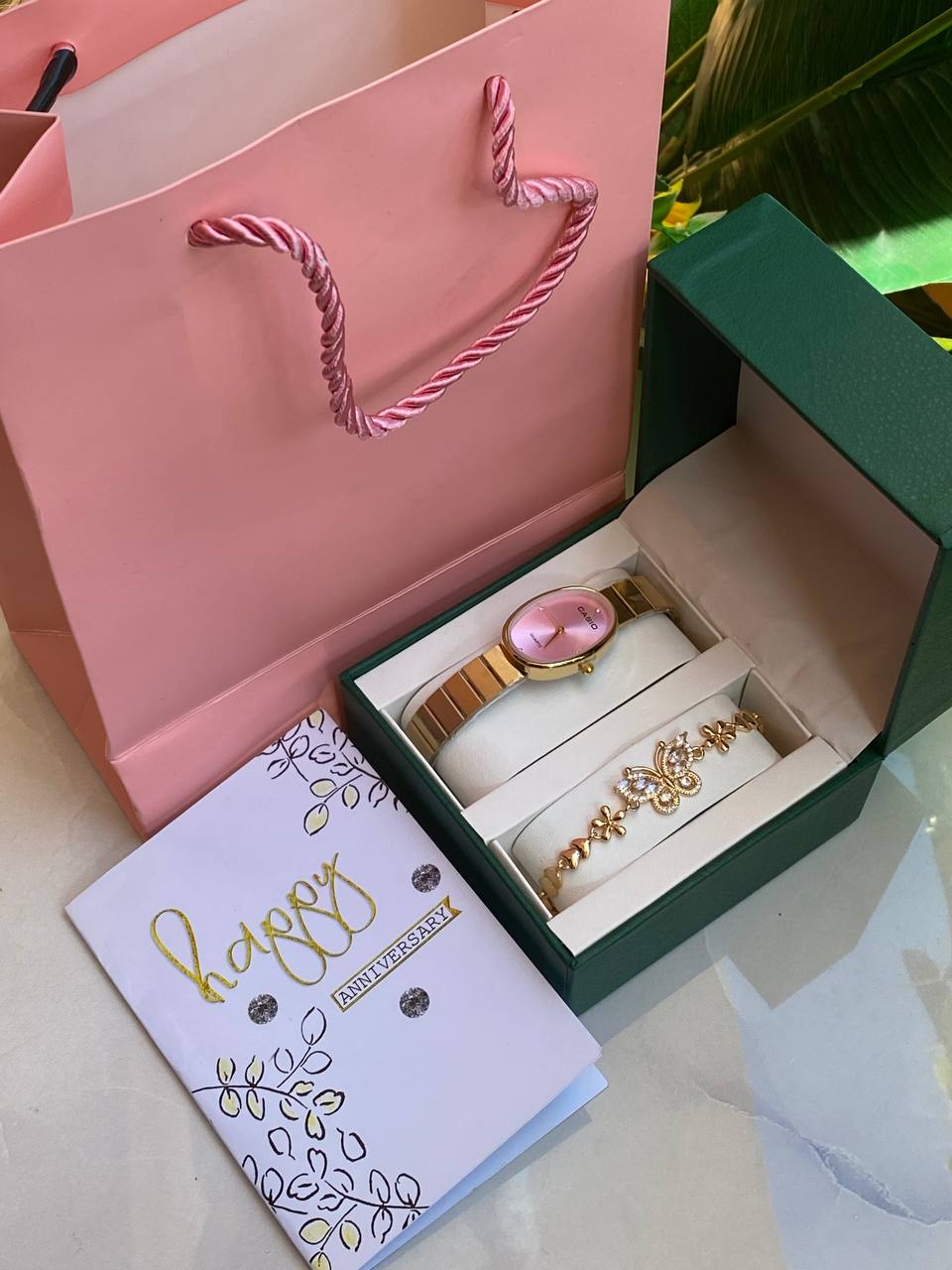 HAPPY BIRTHDAY X ANNIVERSARY GIFT LADIES GIFT SET WATCH BRACELET BOX,BAG & CARD ENGRAVING SERVICES & ENQUIRIES