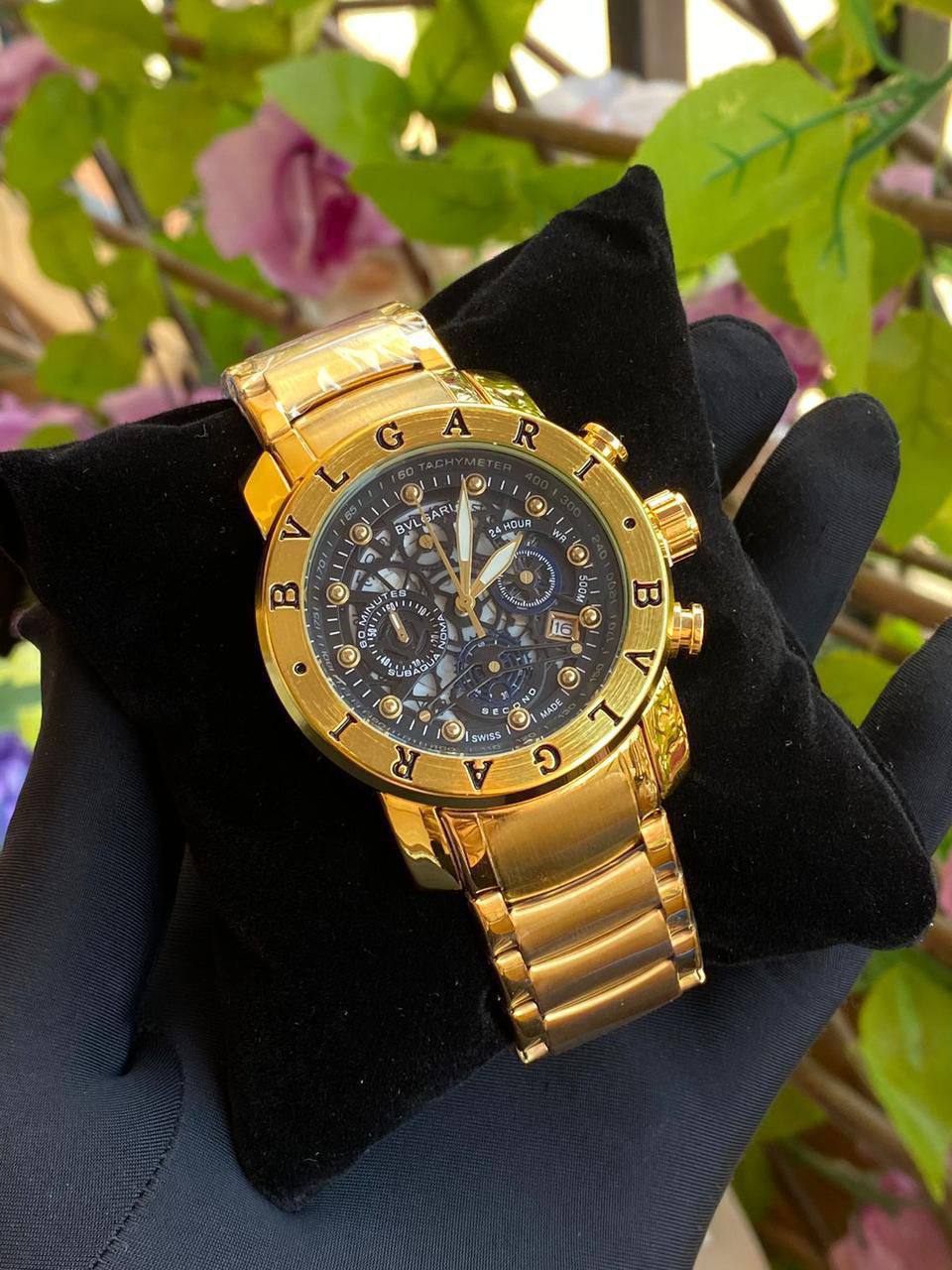 BVLGARI CHRONOGRAPH FULL CHRONOGRAPH DATE DISPLAY WATER RESISTANT BATTERY POWERED EXECUTIVE BOX