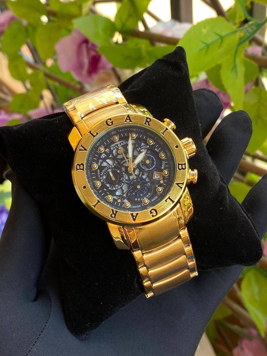 BVLGARI CHRONOGRAPH FULL CHRONOGRAPH DATE DISPLAY WATER RESISTANT BATTERY POWERED EXECUTIVE BOX