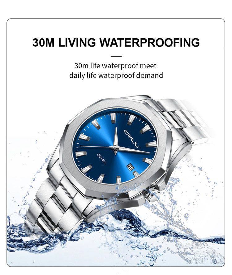 RESTOCK ALERT CRRJU GENTS WATCH DATE DISPLAY WATER RESISTANT STAINLESS STEEL BATTERY POWERED ⃣3 COLOR OPTIONS ENGRAVING SERVICES ENQUIRIES
