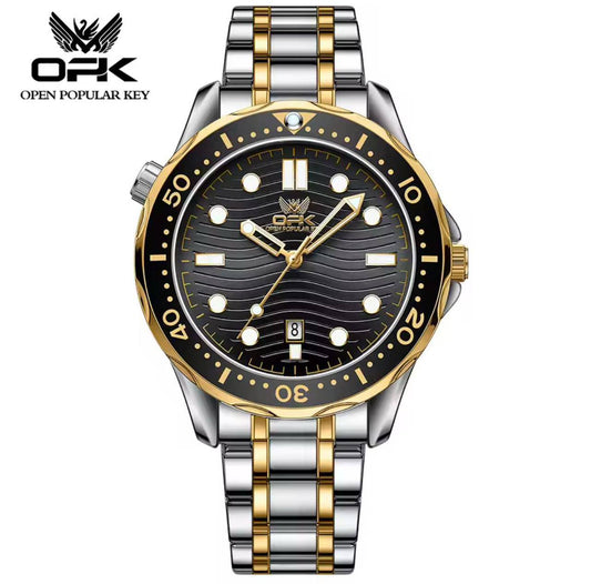 ‼ ‼ OPK GENTS WATCH #8152 DATE DISPLAY STAINLESS STEEL BATTERY POWERED WATER RESISTANT 3 COLOR OPTIONS ENGRAVING SERVICES ENQUIRIES ACCRA TRADE CENTRE 2ND FLOOR SF 21