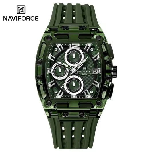 NAVIFORCE NF7105 7 COLOURS CHRONOGRAPH TRANSPARENT DESIGN WATERPROOF SILICON STRAP DATE DISPLAY ENGRAVING FROM & ENQUIRIES