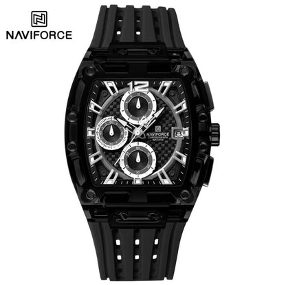 NAVIFORCE NF7105 7 COLOURS CHRONOGRAPH TRANSPARENT DESIGN WATERPROOF SILICON STRAP DATE DISPLAY ENGRAVING FROM & ENQUIRIES