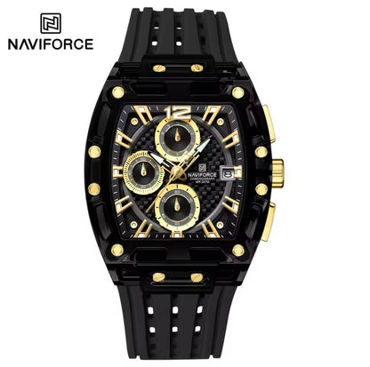 NAVIFORCE NF7105 7 COLOURS CHRONOGRAPH TRANSPARENT DESIGN WATERPROOF SILICON STRAP DATE DISPLAY ENGRAVING FROM & ENQUIRIES