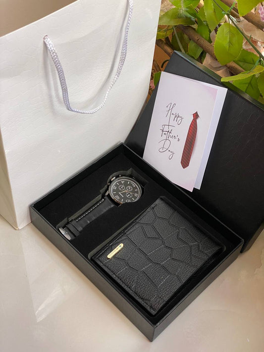 FATHERS DAY GIFT JESOU SET WATCH WALLET CARD & BAG AND ENQUIRIES
