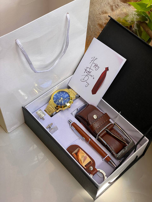 FATHERS DAY GIFT PACK WATCH KEYHOLDER CUFFLINKS PEN BELT GIFT CARD GIFT BAG ENGRAVING SERVICES AND ENQUIRIES