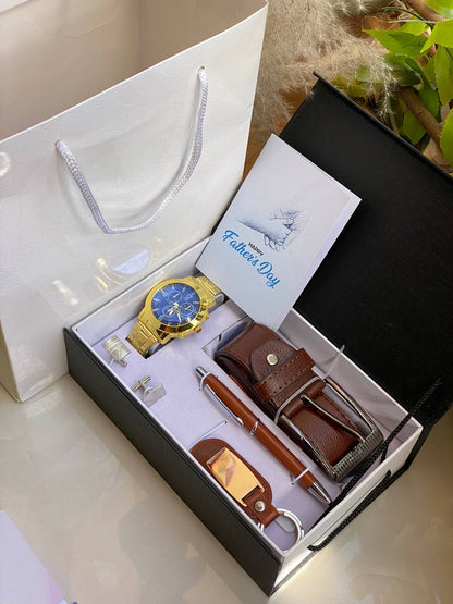 FATHERS DAY GIFT PACK WATCH KEYHOLDER CUFFLINKS PEN BELT GIFT CARD GIFT BAG ENGRAVING SERVICES AND ENQUIRIES