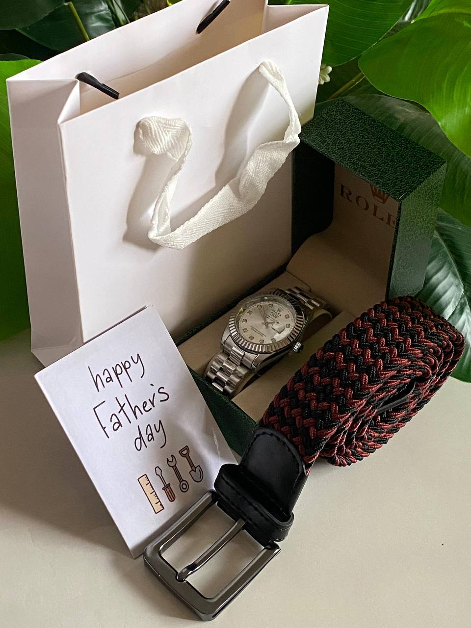 FATHERS DAY GIFT ROLEX SET ROLEX WATCH X BOX BELT CARD & BAG AND ENQUIRIES