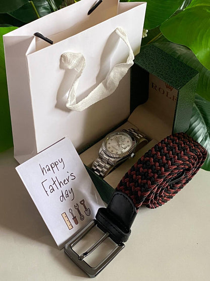 FATHERS DAY GIFT ROLEX SET ROLEX WATCH X BOX BELT CARD & BAG AND ENQUIRIES