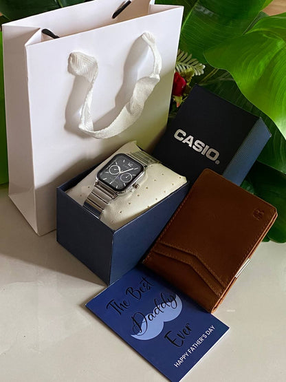 FATHERS DAY GIFT ROLEX SET CASIO WATCH X BOX MONEY CLIP WALLET CARD & BAG WE ENGRAVE GIFTS AND ENQUIRIES