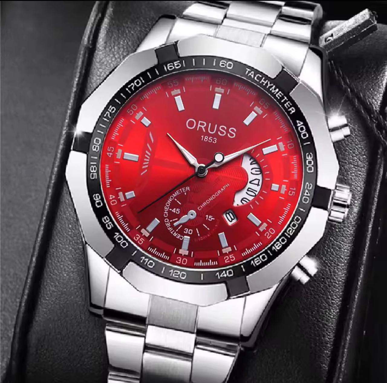 ‼ BRAND ALERT ‼ ORUSS MEN DATE WATCH DATE DISPLAY STAINLESS STEEL BATTERY POWERED WATER RESISTANT ENGRAVING SERVICES ENQUIRIES