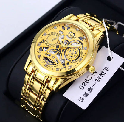 ‼ BRAND ALERT ‼ ORUSS MEN DATE WATCH DATE DISPLAY STAINLESS STEEL BATTERY POWERED WATER RESISTANT ENGRAVING SERVICES ENQUIRIES