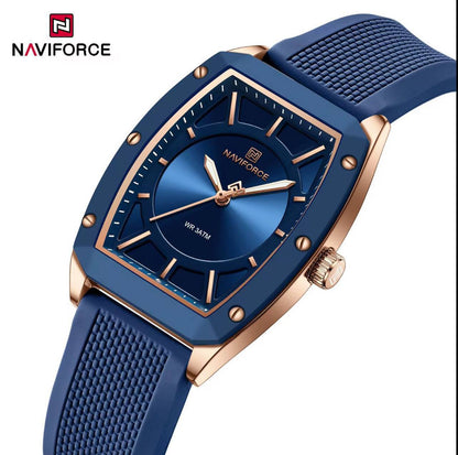NAVIFORCE NF5049 LADIES 2 COLOURS WATERPROOF SILICON STRAP LUMINOUS HANDS ENGRAVING FROM & ENQUIRIES