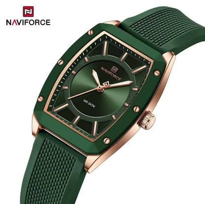 NAVIFORCE NF5049 LADIES 2 COLOURS WATERPROOF SILICON STRAP LUMINOUS HANDS ENGRAVING FROM & ENQUIRIES