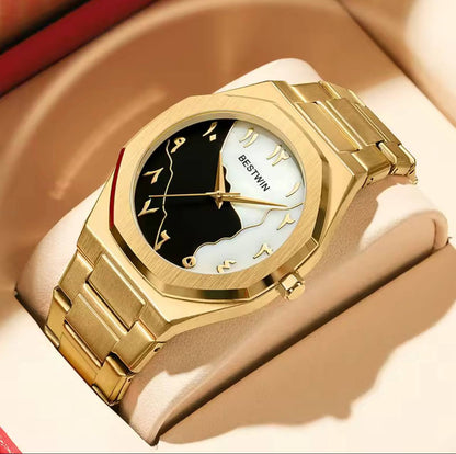 ARABIC BESTWIN WATCH STAINLESS STEEL BATTERY POWERED WATER RESISTANT ENGRAVING SERVICES ENQUIRIES