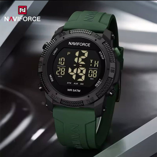 NAVIFORCE NF7104 4 COLOURS UNISEX LCD DIGITAL WATER RESISTANT:3ATM SILICON STRAP ACRYLIC FASHION SPORT WATCH ENGRAVING FROM & ENQUIRIES