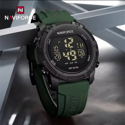 NAVIFORCE NF7104 4 COLOURS UNISEX LCD DIGITAL WATER RESISTANT:3ATM SILICON STRAP ACRYLIC FASHION SPORT WATCH ENGRAVING FROM & ENQUIRIES