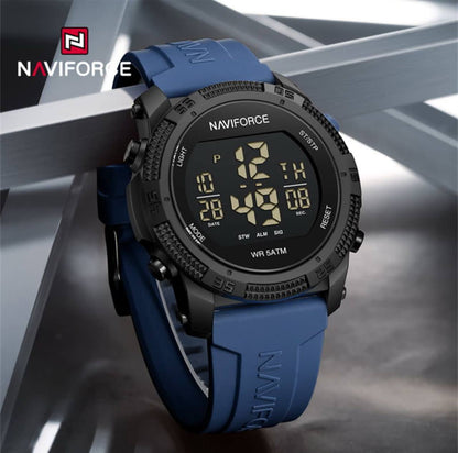 NAVIFORCE NF7104 4 COLOURS UNISEX LCD DIGITAL WATER RESISTANT:3ATM SILICON STRAP ACRYLIC FASHION SPORT WATCH ENGRAVING FROM & ENQUIRIES