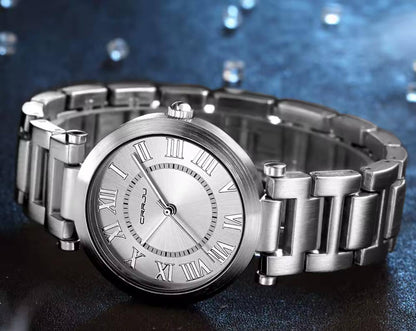 CRRJU 2123 LADIES WATCH 4 COLOURS STAINLESS STEEL WATER RESISTANT BATTERY POWERED ENGRAVING