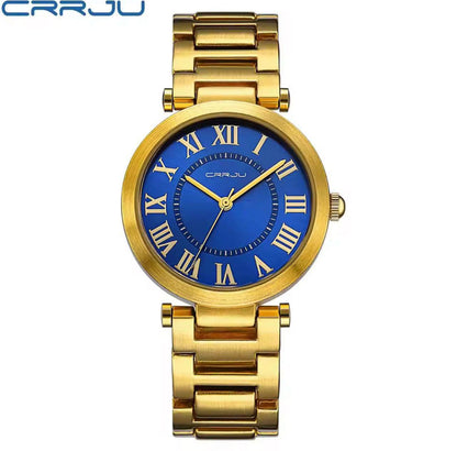 CRRJU 2123 LADIES WATCH 4 COLOURS STAINLESS STEEL WATER RESISTANT BATTERY POWERED ENGRAVING